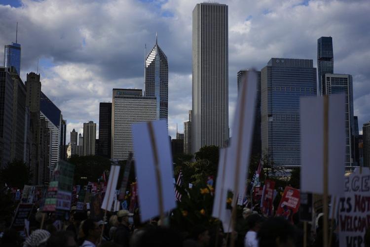 Photos capture Chicagoans’ protest against ICE and Trump’s intervention plans