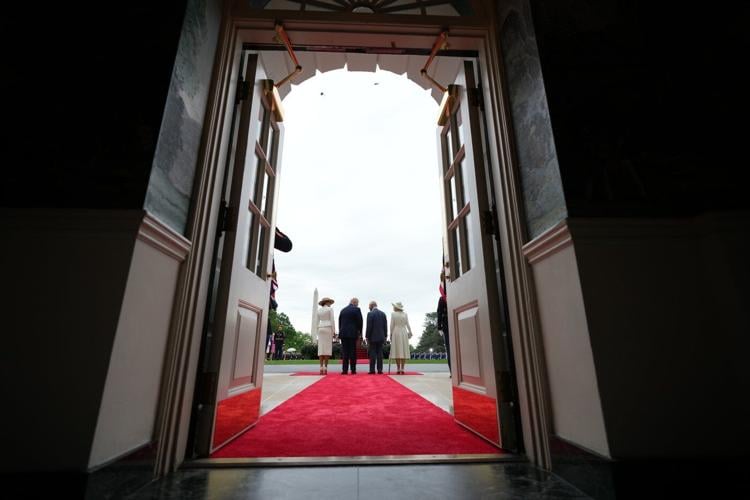 Trump and Charles greet each other warmly as the king begins a day of diplomacy in Washington