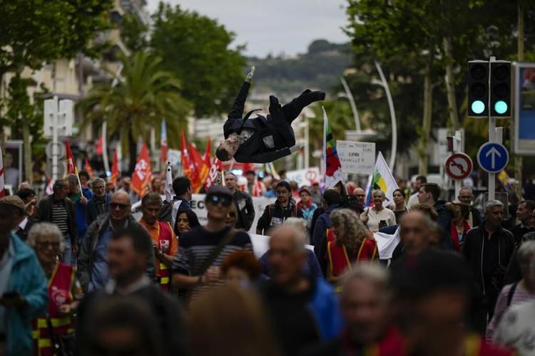 France pension protest held on outskirts of Cannes Film Festival