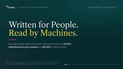 Press Releases with Descriptive Section Headings Receive 61% More AI Citations, New Notified Study Finds
