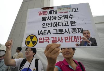 South Korean lawmakers berate IAEA chief over Japanese plans to release treated Fukushima wastewater