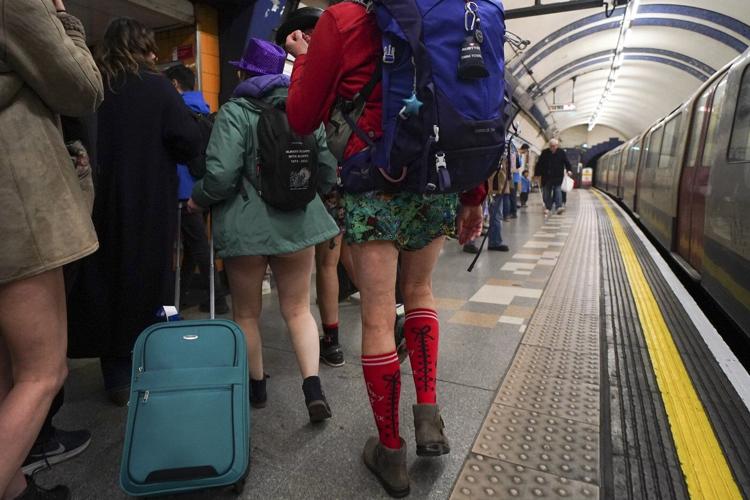 No pants? No problem. London subway riders bare their legs to brighten a gray winter day