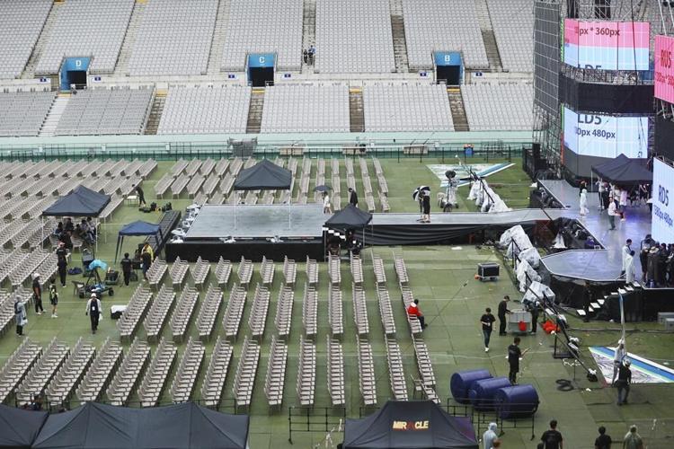 Tropical storm weakens after leaving scattered damage in South Korea, which turns to Scout concert