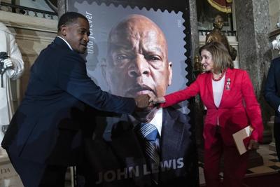 Stamp of civil rights icon John Lewis unveiled in ceremony at the US Capitol