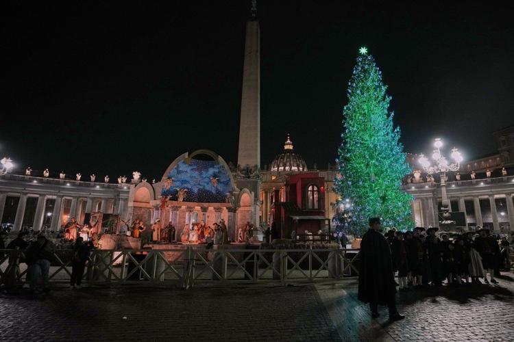 Vatican unveils Nativity scene, lights Christmas tree in St. Peter’s Square