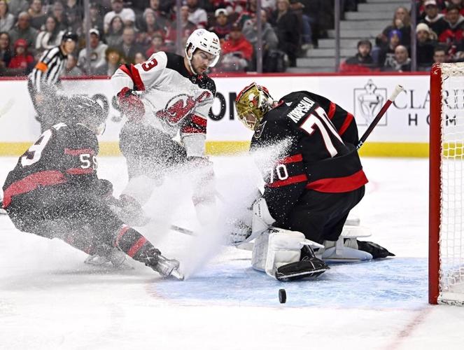 Jesper Bratt powers Devils past Senators 6-2; New Jersey wins third straight