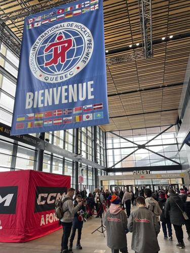 Ukrainian Peewees playing through reminders of war at home