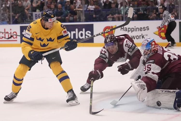 Sweden beats Latvia 7-2, Switzerland routs Denmark 8-0 at men's hockey world championship