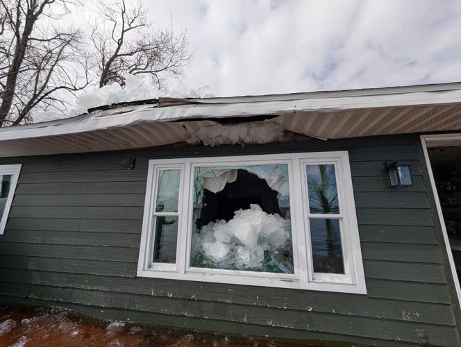 Heavy rain and snowmelt are hurtling large chunks of ice into northeastern Michigan homes