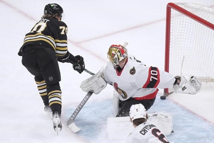 Pastrnak's hat trick leads Bruins past Senators 6-2