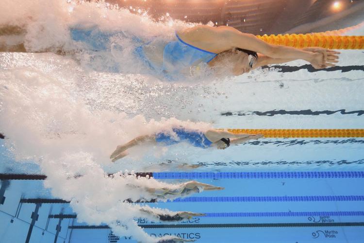 Above and below: Photos show all angles at the World Aquatics