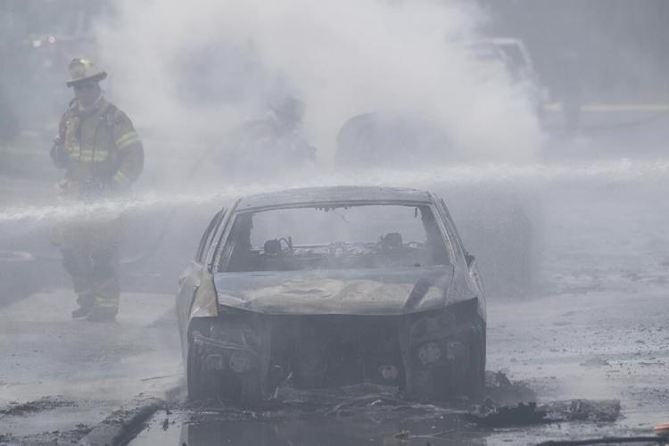 Fiery tanker crash kills driver, burns Maryland homes