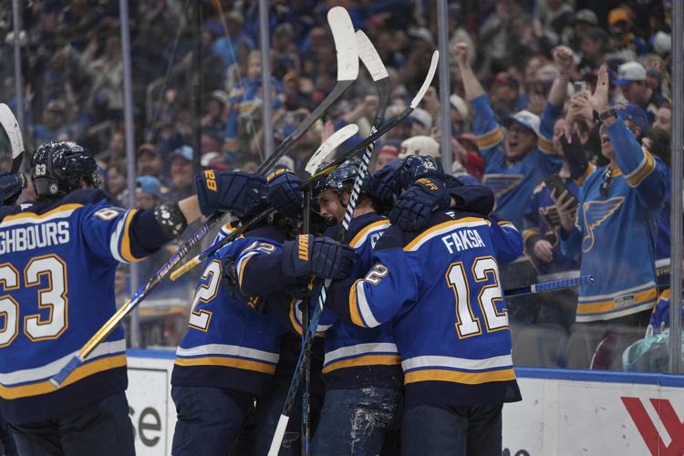 Broberg scores in OT to lift Blues over Canucks 4-3 for 4th straight win
