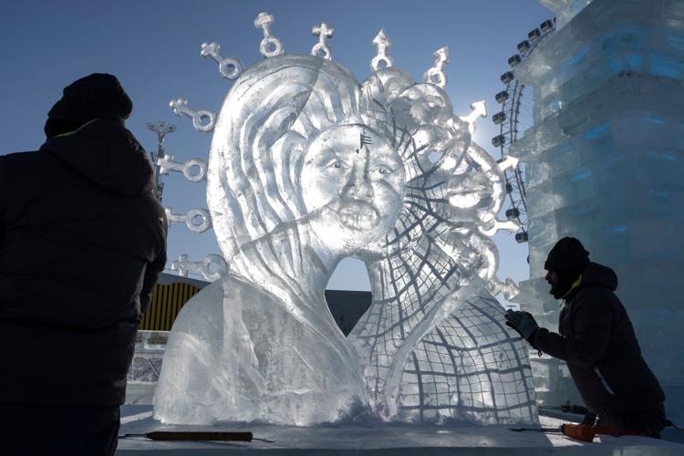 Harbin ice festival draws sculptors and spectators to northern China, in photos