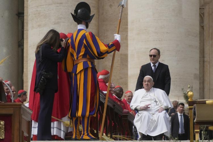 Vatican's solemn run-up to Easter opens with recovering Pope Francis improving but on the sidelines
