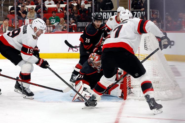 'Always on top of you': Senators fall 2-0 to stifling Hurricanes in Game 1