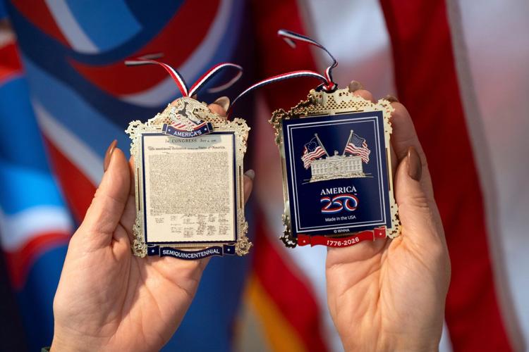 America will celebrate its 250th birthday next year. There's a commemorative ornament for it