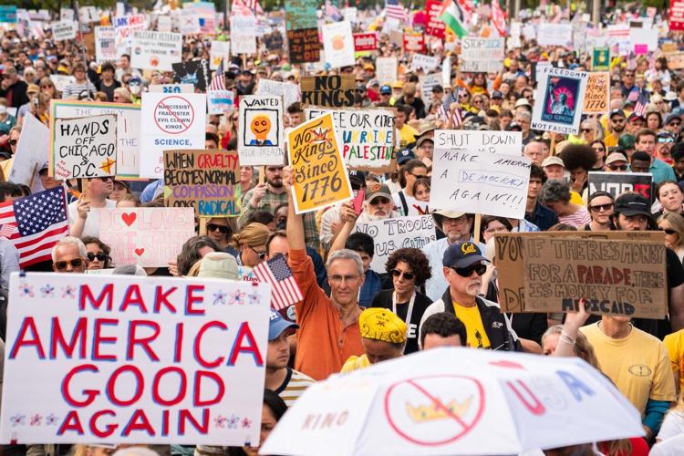 'No Kings' protests against Trump bring a street party vibe to cities nationwide