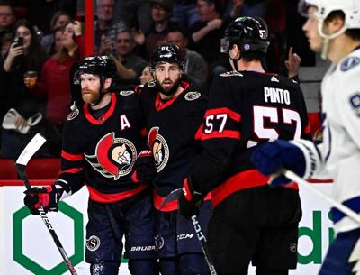 DeBrincat, Tkachuk score two apiece as Senators rout Lightning 7-2