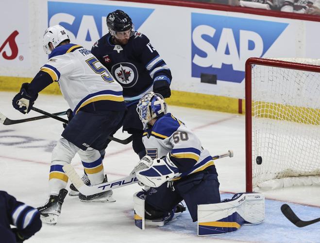 Connor's three-point effort leads Jets to 5-3 win over Blues, 3-2 series lead