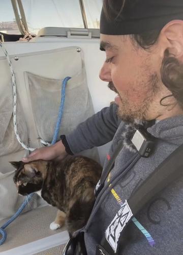 Sailing from Oregon to Hawaii after quitting his job turns a man with a cat into social media star