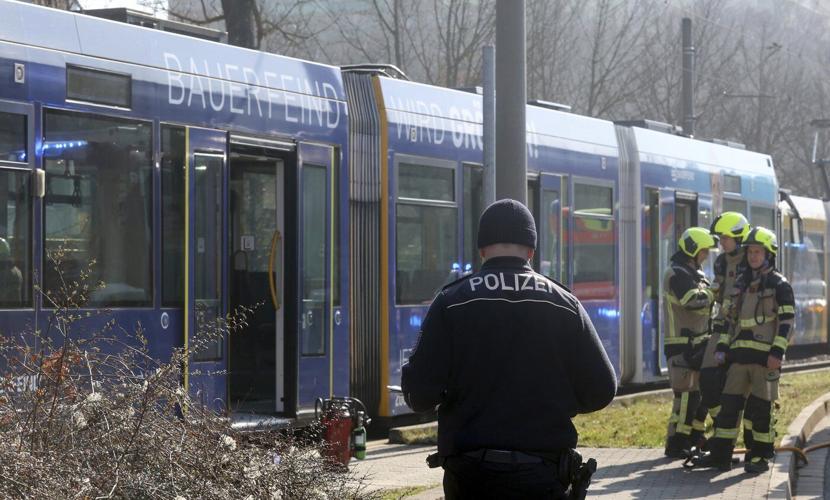 An assailant sets a woman on fire on a tram in eastern Germany and flees