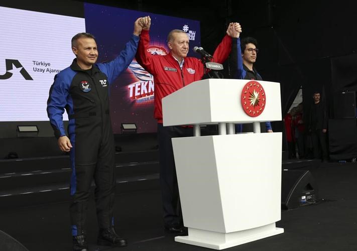 Erdogan unveils Turkey's first astronaut on election trail