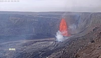 Kilauea volcano's sporadic eruption resumes in Hawaii as lava pours out of a summit vent