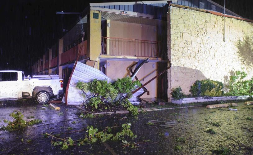 Tornado-producing storm deals deadly flooding and large hail to Oklahoma and Texas