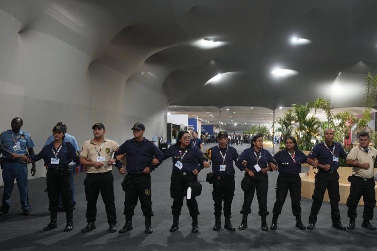 Fire prompts evacuations at one of the buildings for UN climate talks in Brazil