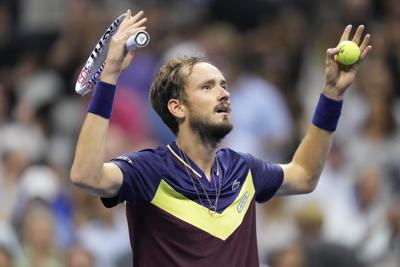All 4 Grand Slam trophies were at the US Open when Djokovic lost to Medvedev in the 2021 final