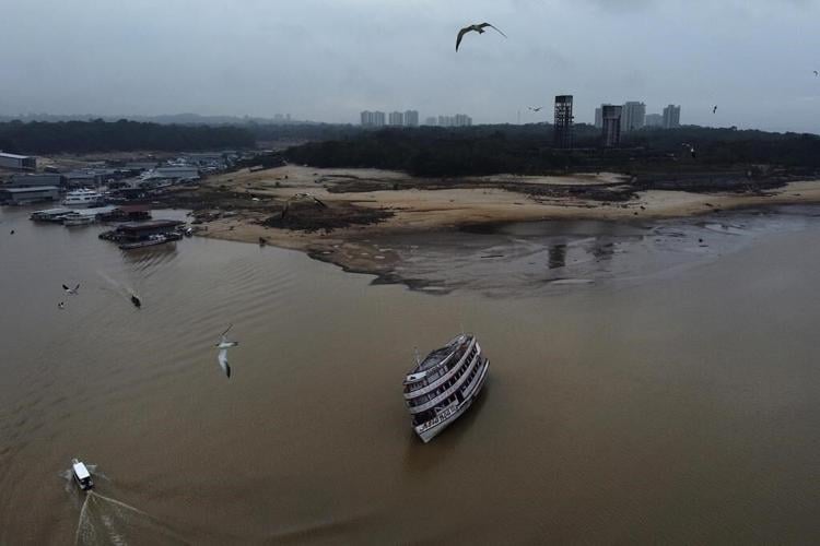 In Brazil's Amazon, rivers fall to record low levels during drought