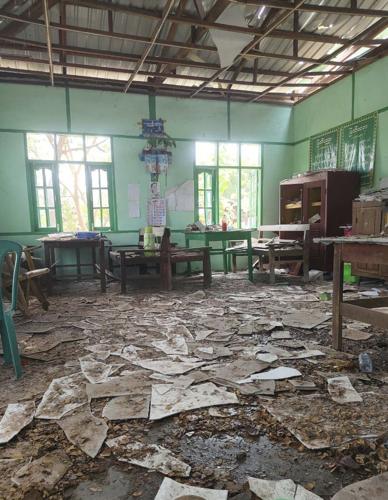 An airstrike in central Myanmar kills up to 22 people at a bombed school, reports say