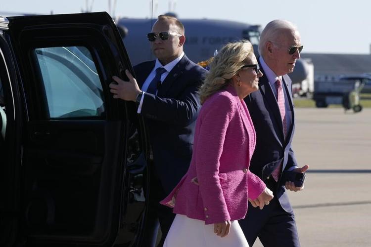 The Bidens start Thanksgiving early by serving dinner and showing 'Wonka' to service members