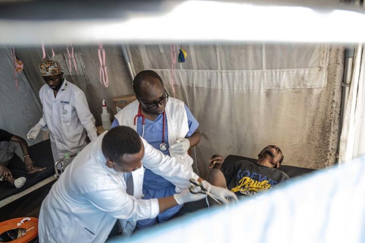 Hospitals in eastern Congo are crowded with wounded and exhausting their supplies