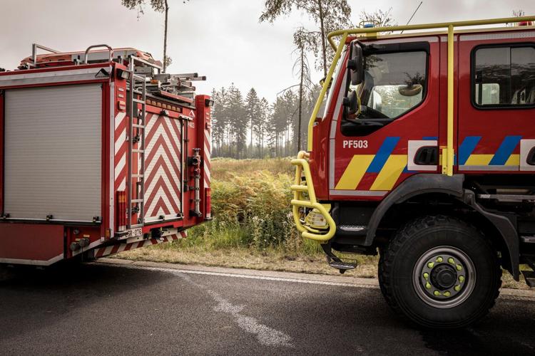 Firefighters battle a massive Belgian wildfire that forced hundreds to evacuate