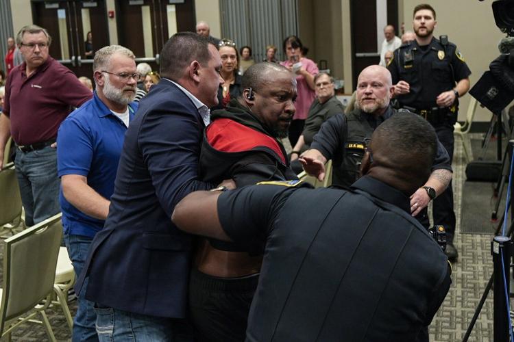 Marjorie Taylor Greene laughs off protests to deliver pro-Trump message at Georgia town hall