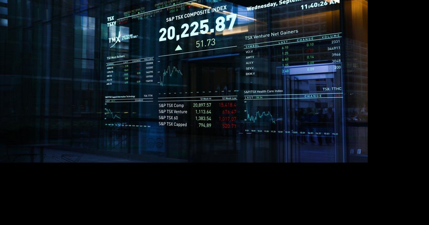 S&P/TSX composite down 200 points, U.S. stock markets slide