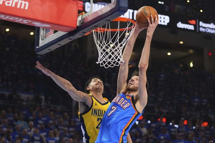 Game 2: Thunder open another big lead and keep control, topping Pacers 123-107 to even NBA Finals
