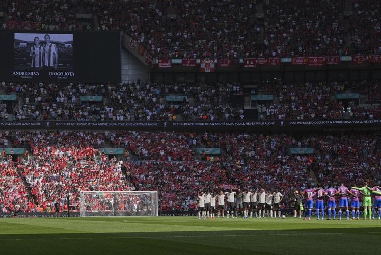 Tribute to former Liverpool forward Diogo Jota disrupted at Wembley