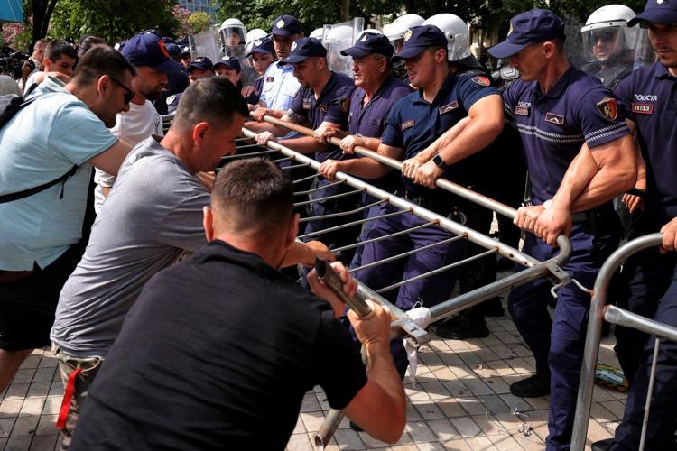 Albanian police use tear gas and pepper spray as Tirana protest turns violent