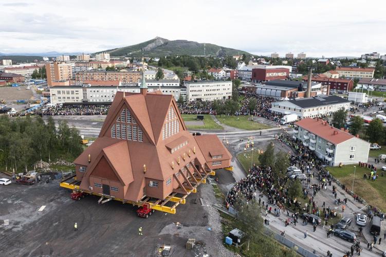 This Swedish church is being moved down the road before a mine swallows its town