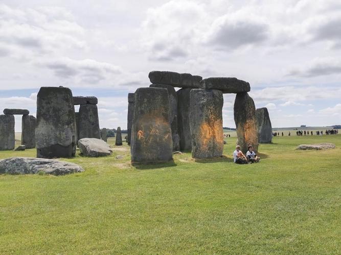 Stonehenge not visibly damaged by protest paint. It's clean and ready to rock the solstice.
