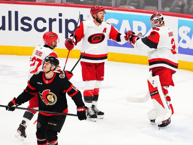 Hurricanes down Senators to take 3-0 series lead; Sanderson exits with injury