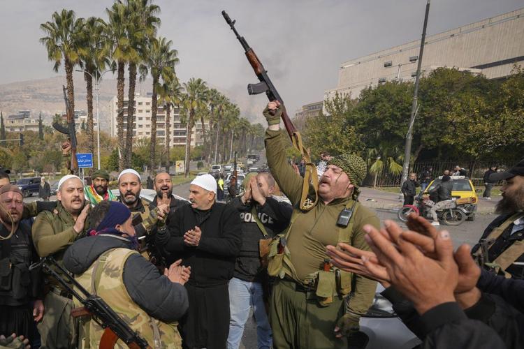 Syrian rebels free prisoners from Assad's notorious dungeons who celebrate in Damascus streets