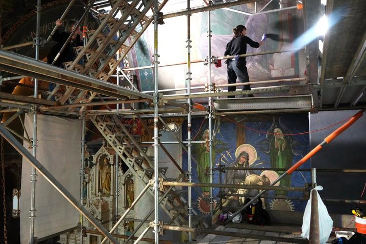 What it takes to clean industrial soot and grime from a Pittsburgh church's murals
