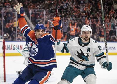 Oilers need overtime heroics to sink Sharks 5-4
