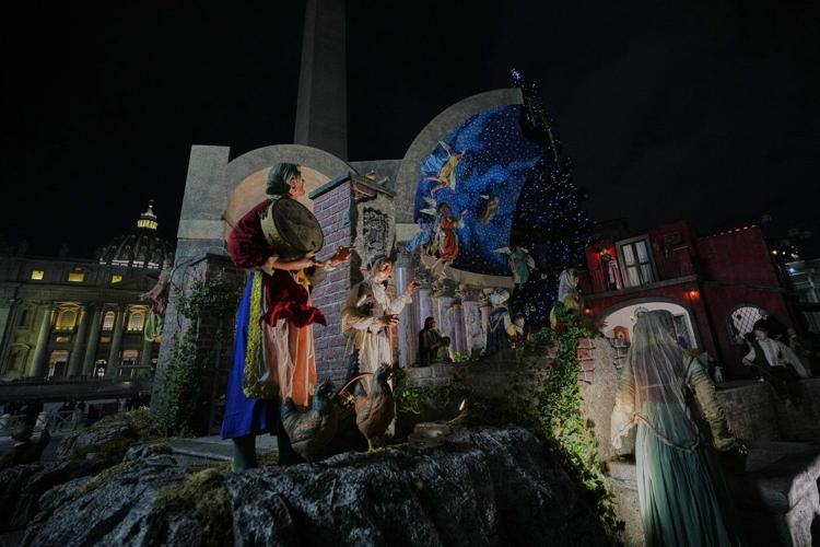 Vatican unveils Nativity scene, lights Christmas tree in St. Peter’s Square