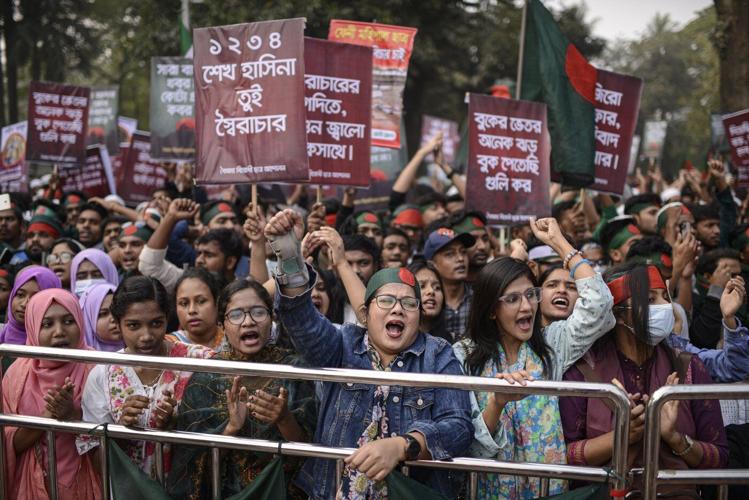 Thousands march in Bangladesh calling for the ousted prime minister's prosecution