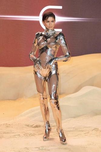 Zendaya stuns at 'Dune: Part Two' world premiere in vintage silver cyborg suit by Mugler